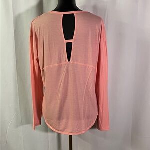 Under Armour Pink Cut Out Back Loose Fit Long Sleeve Active Top